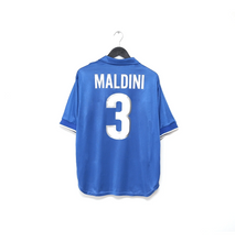 Load image into Gallery viewer, Retro Italy Home Soccer Jersey World Cup 1998 Men Adult MALDINI #3 DEL PIERO #10 BAGGIO R. #18