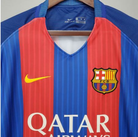 Men's Nike Lionel Messi Red/Blue Barcelona 2016/17 Home Replica Player  Jersey