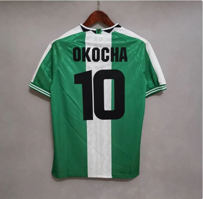 finekeys Retro Nigeria Home Soccer Jersey 1996 Men Adult OKOCHA #10 S / OKOCHA #10