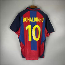 Load image into Gallery viewer, Retro Barcelona Home Soccer Jersey 2003/2004 Men Adult RONALDINHO #10