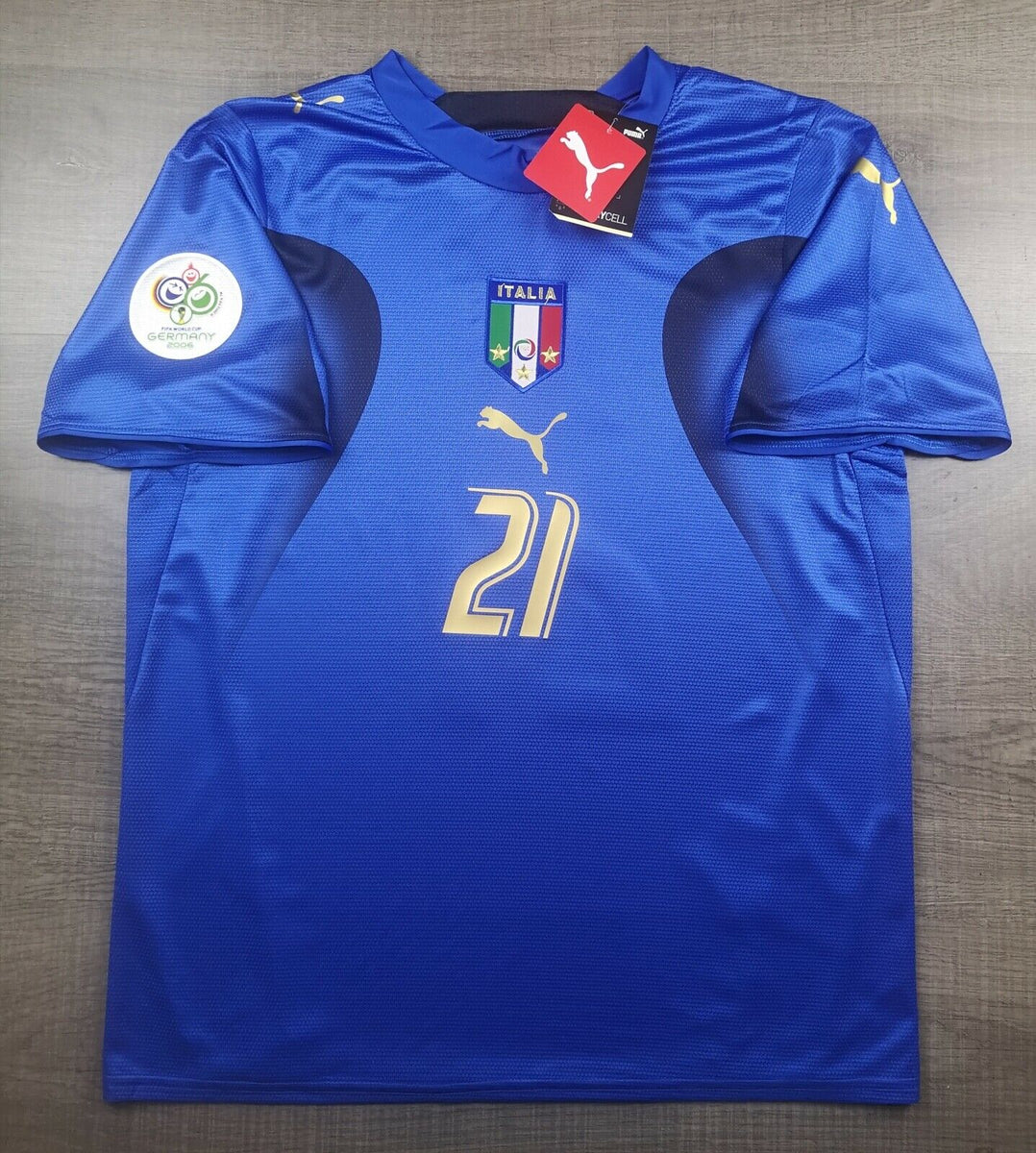 2006 ITALY Away S/S No.21 PIRLO 2006 WorldCup 3 star Shirt Jersey