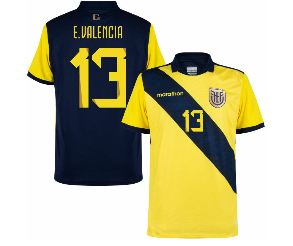 New Ecuador Home Soccer Football Jersey 2024/2025 Men Adult E.VALENCIA #13