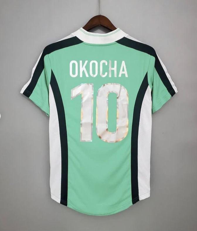 Retro Nigeria Home Soccer Jersey 1998 Men Adult KANU #4 OKOCHA #10