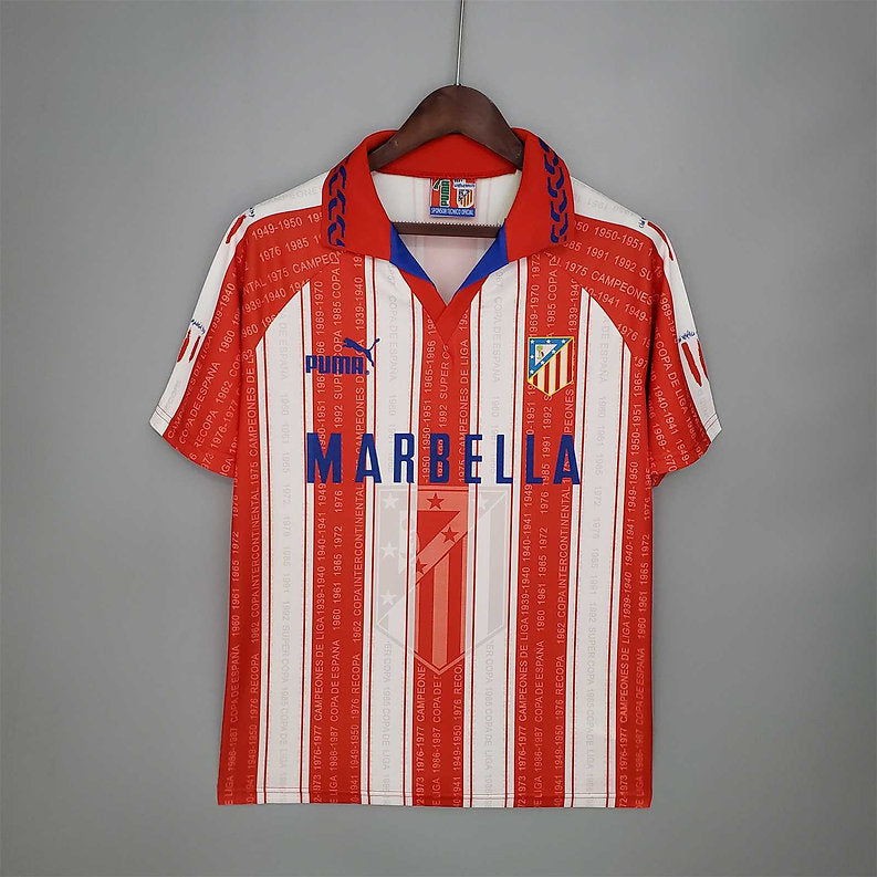 Retro Atletico Madrid Home Soccer Football Jersey 1995/1996 Men Adult