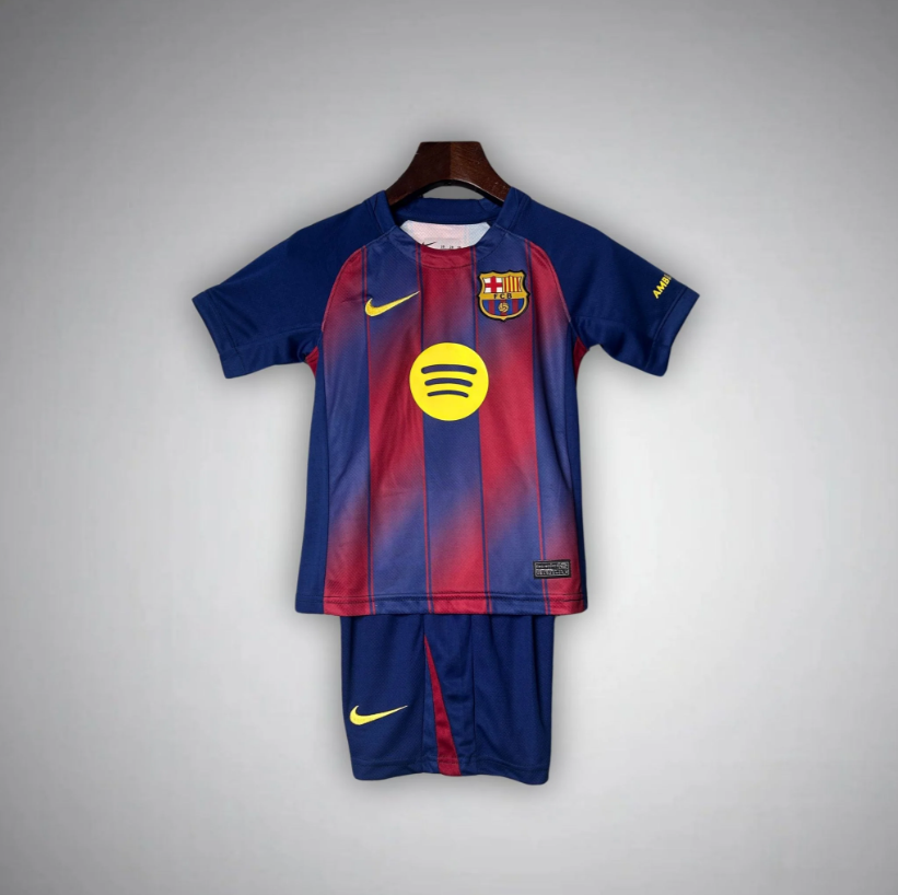 New Barcelona Home Kids Soccer Jersey 2025/2026 Men Adult