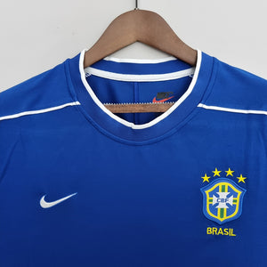 Retro Brazil Away Soccer Football Jersey World Cup 1998 Men Adult