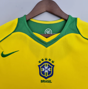 Retro Brazil Home Soccer Football Jersey 2004 Men Adult