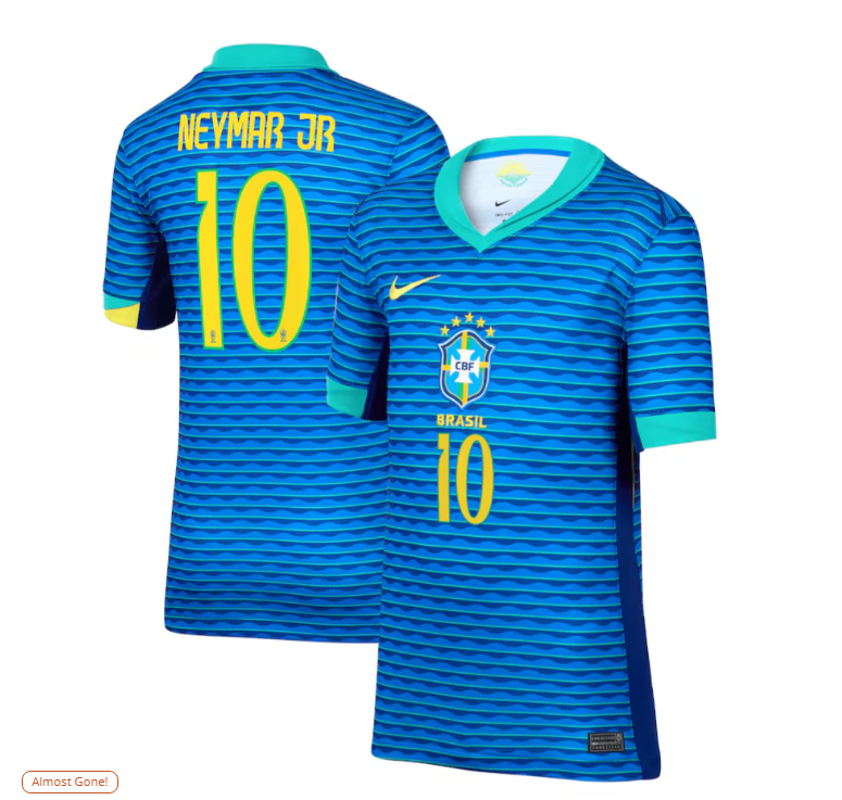 New Brazil Away Soccer Jersey 2024 Men Adult Fan Version NEYMAR JR #10 VINI JR #20