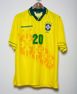 Retro Brazil Home Soccer Jersey World Cup 1994 Men Adult RONALDO #20