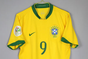 Retro Brazil Home Soccer Football Jersey World Cup 2006 Men Adult RONALD0 #9