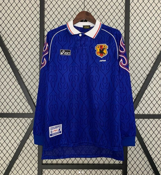 Retro Japan Home Long Sleeve Soccer Jersey World Cup 1998 Men Adult