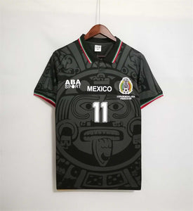 Retro Mexico Third Black World Cup 1998 Soccer Jersey Men Adult BLANCO #11