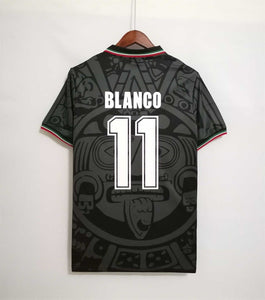 Retro Mexico Third Black World Cup 1998 Soccer Jersey Men Adult BLANCO #11
