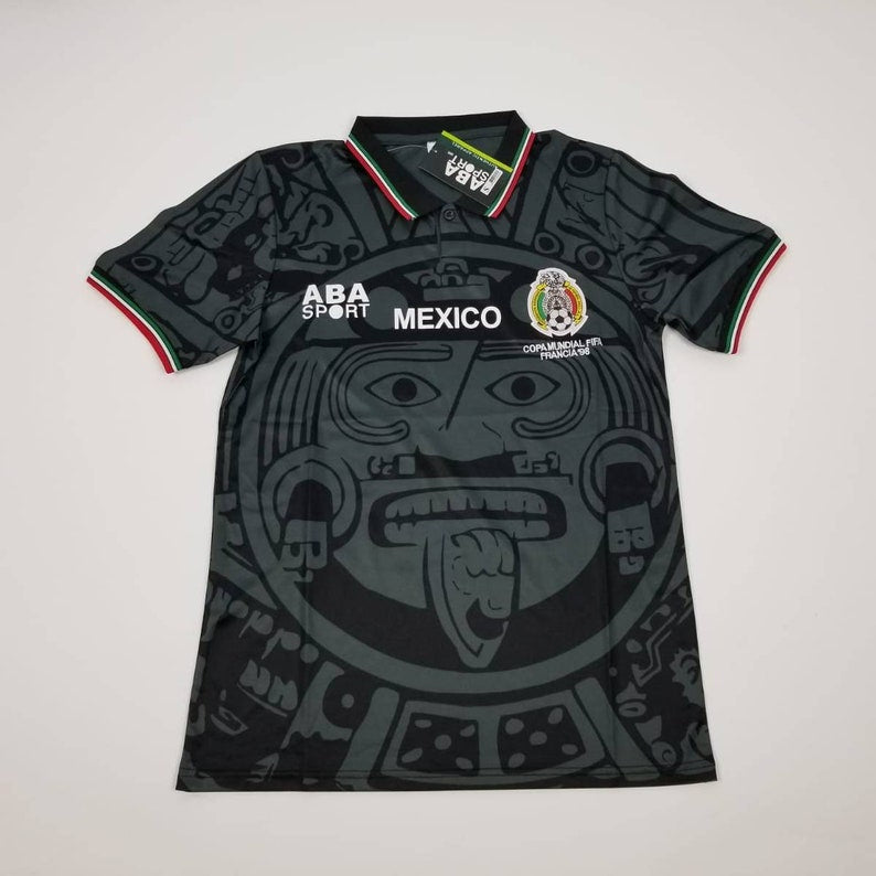 Retro Mexico Third Black World Cup 1998 Soccer Jersey Men Adult