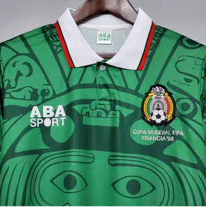 Retro Mexico Home World Cup 1998 Soccer Football Jersey Men Adult