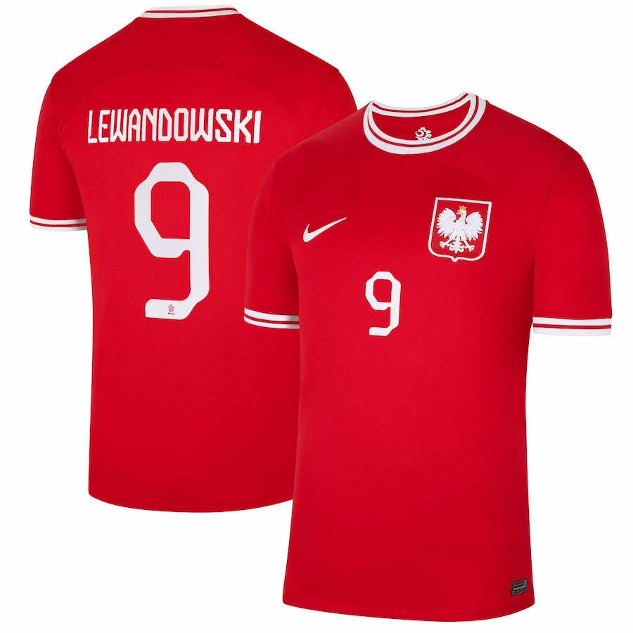 New Poland Away Soccer Jersey World Cup 2022 Men Adult LEWANDOWSKI #9