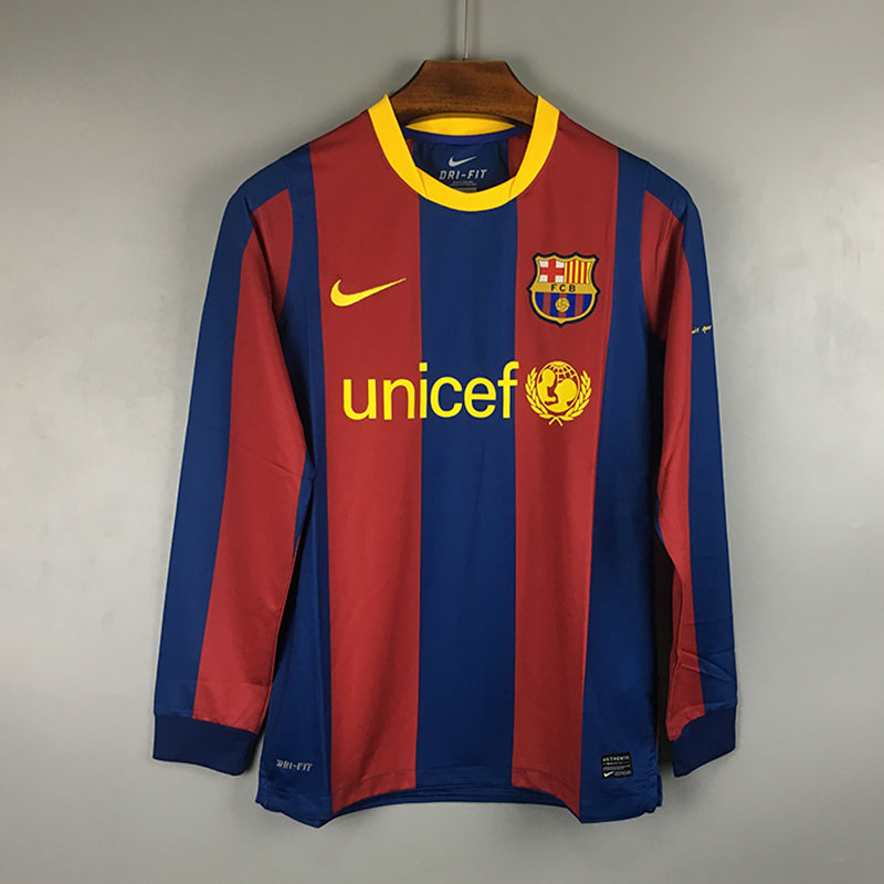 Retro Barcelona Home Long Sleeve Soccer Jersey 2010/2011 Men Adult MESSI #10