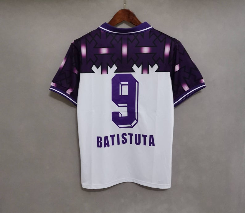 Retro Fiorentina Away Soccer Football Jersey 1992/1993 Men Adult BATISTUTA #9