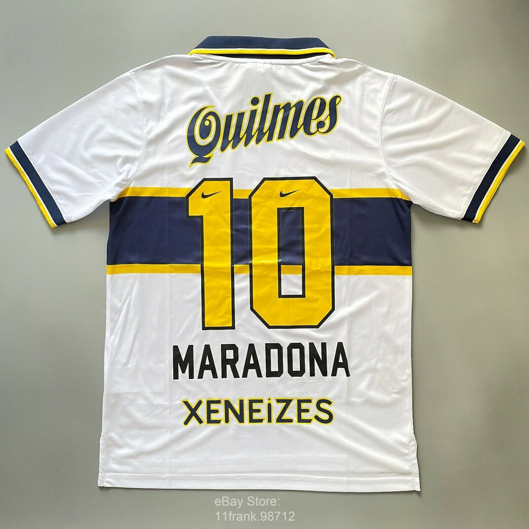 Retro Boca Juniors Away Soccer Jersey 1997/1998 Men Adult MARADONA #10