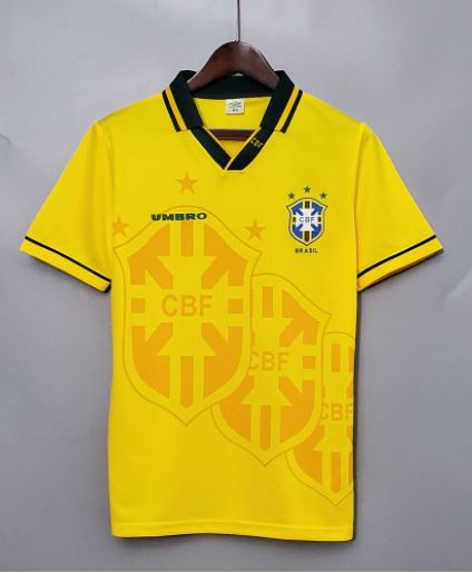 Retro Brazil Home Soccer Football Jersey World Cup 1994 Men Adult