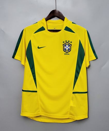 Retro Brazil Home Soccer Football Jersey World Cup 2002 Men Adult