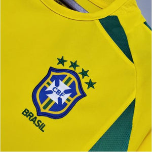 Retro Brazil Home Soccer Football Jersey World Cup 2002 Men Adult RONALDINHO #11
