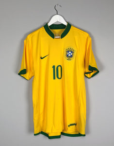 Retro Brazil Home Soccer Football Jersey World Cup 2006 Men Adult RONALDINHO #10