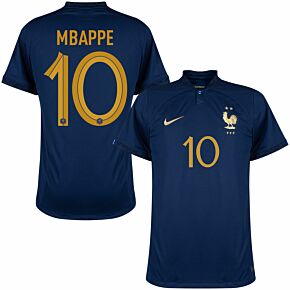 finekeys New France Away Soccer Jersey World Cup 2022 Men Adult Mbappe #10 Benzema #19 S / Mbappe #10