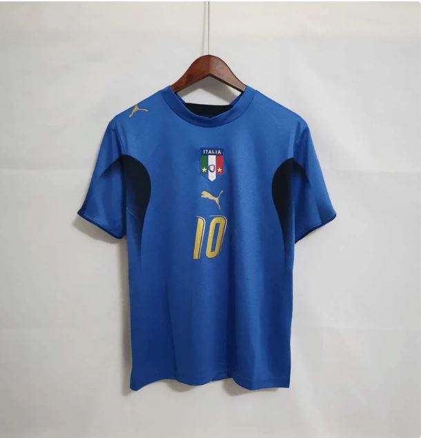 finekeys Retro Italy Home Soccer Jersey World Cup 2006 Men Adult Totti #10 L / Totti #10
